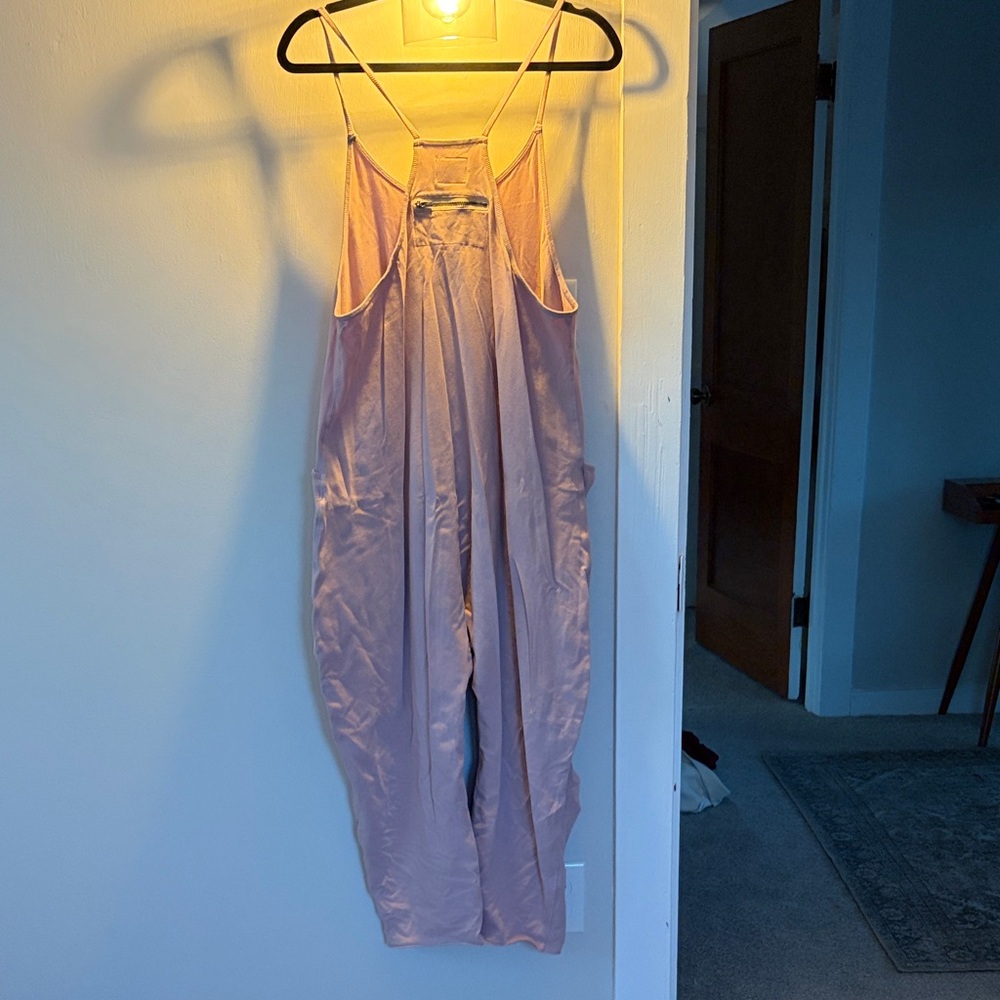 Free People Dusty Pink Satin Jumpsuit